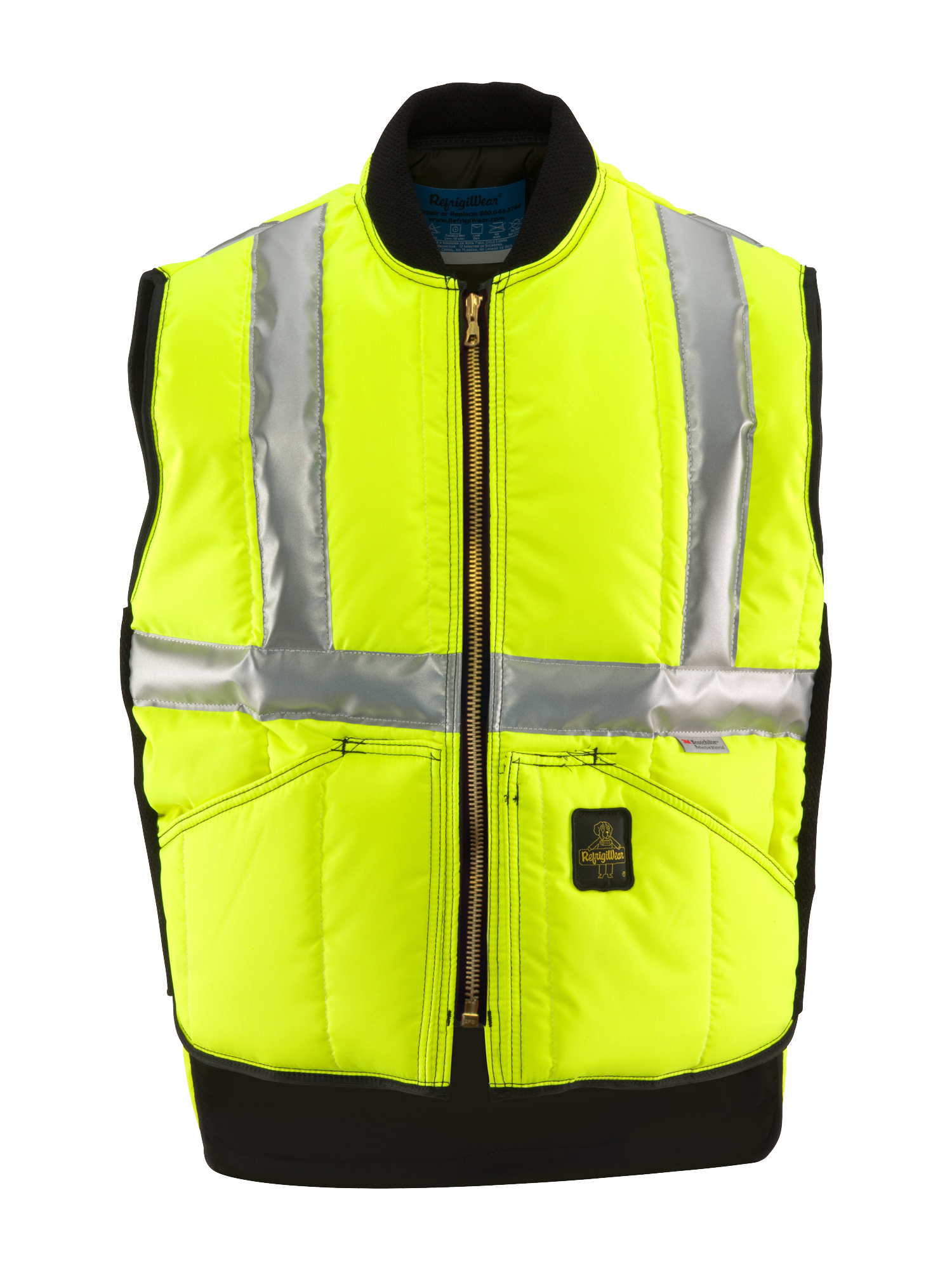 RefrigiWear HiVis Iron-Tuff® Vest | Lime | Fit: Big & Tall | Ragg Wool/Polyester/Nylon | L
