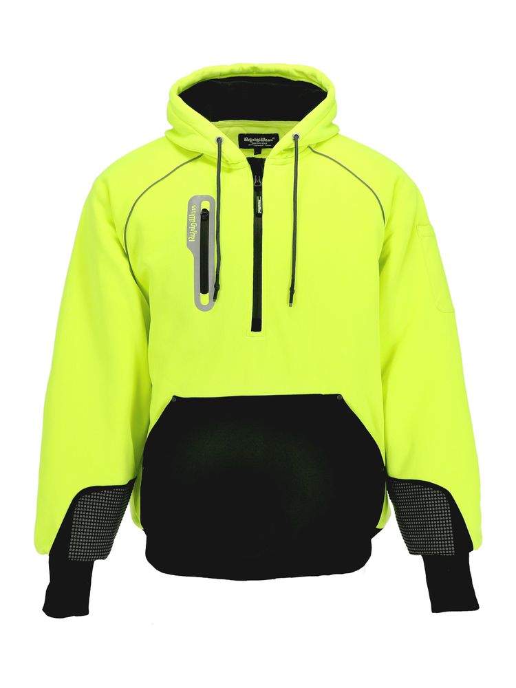 RefrigiWear HiVis PolarForce® Sweatshirt | Lime | Fit: Big & Tall | Ragg Wool/Polyester/Fleece | S