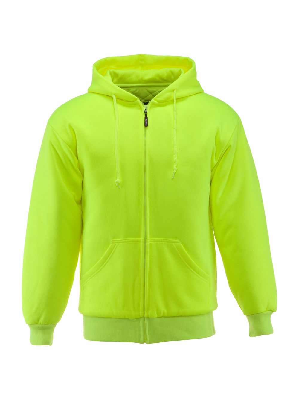 RefrigiWear HiVis Insulated Quilted Sweatshirt | Lime | Fit: Big & Tall | Ragg Wool/Polyester/Fabric | S