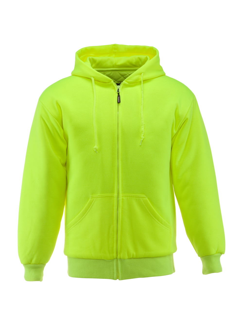 RefrigiWear HiVis Insulated Quilted Sweatshirt Lime Fit: Big & Tall L