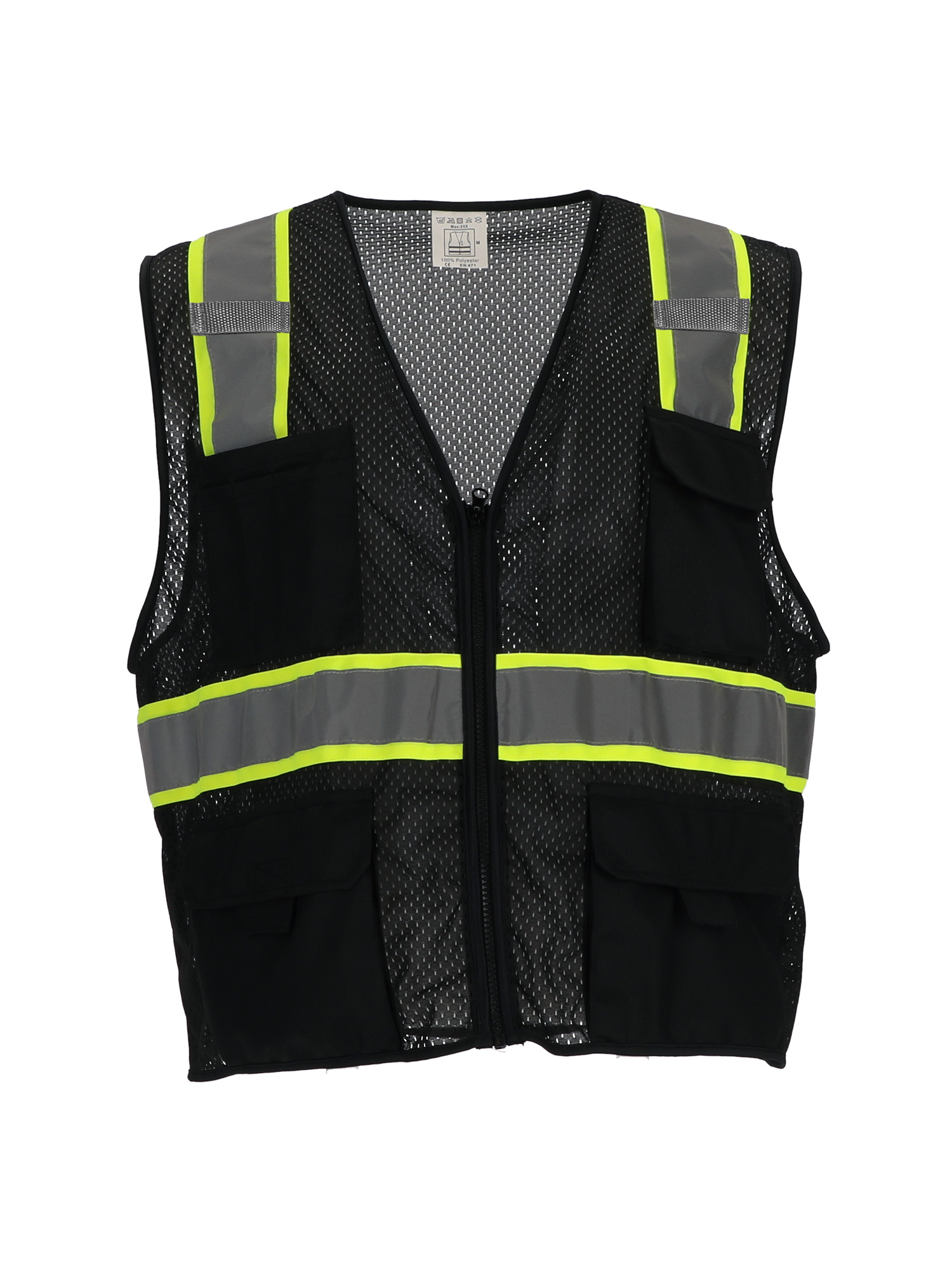 RefrigiWear Safety Vest with Pockets & Radio Loop | Black | Fit: Big & Tall | Ragg Wool/Fabric | M