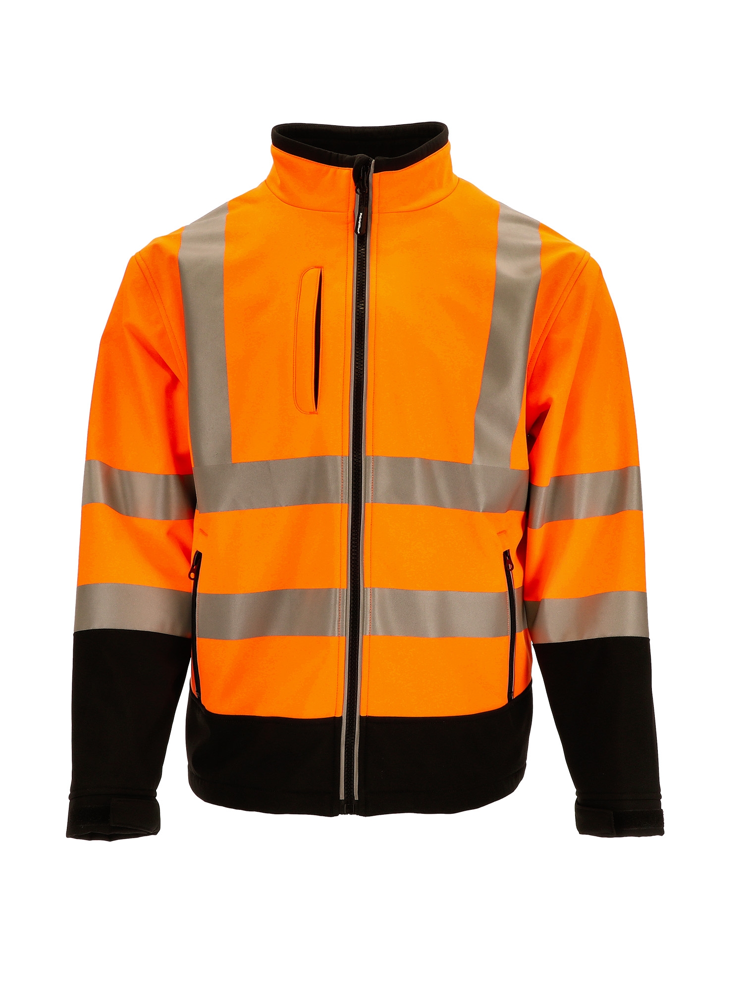 RefrigiWear HiVis Softshell Jacket Lightweight Black/Orange Fit: Big & Tall S