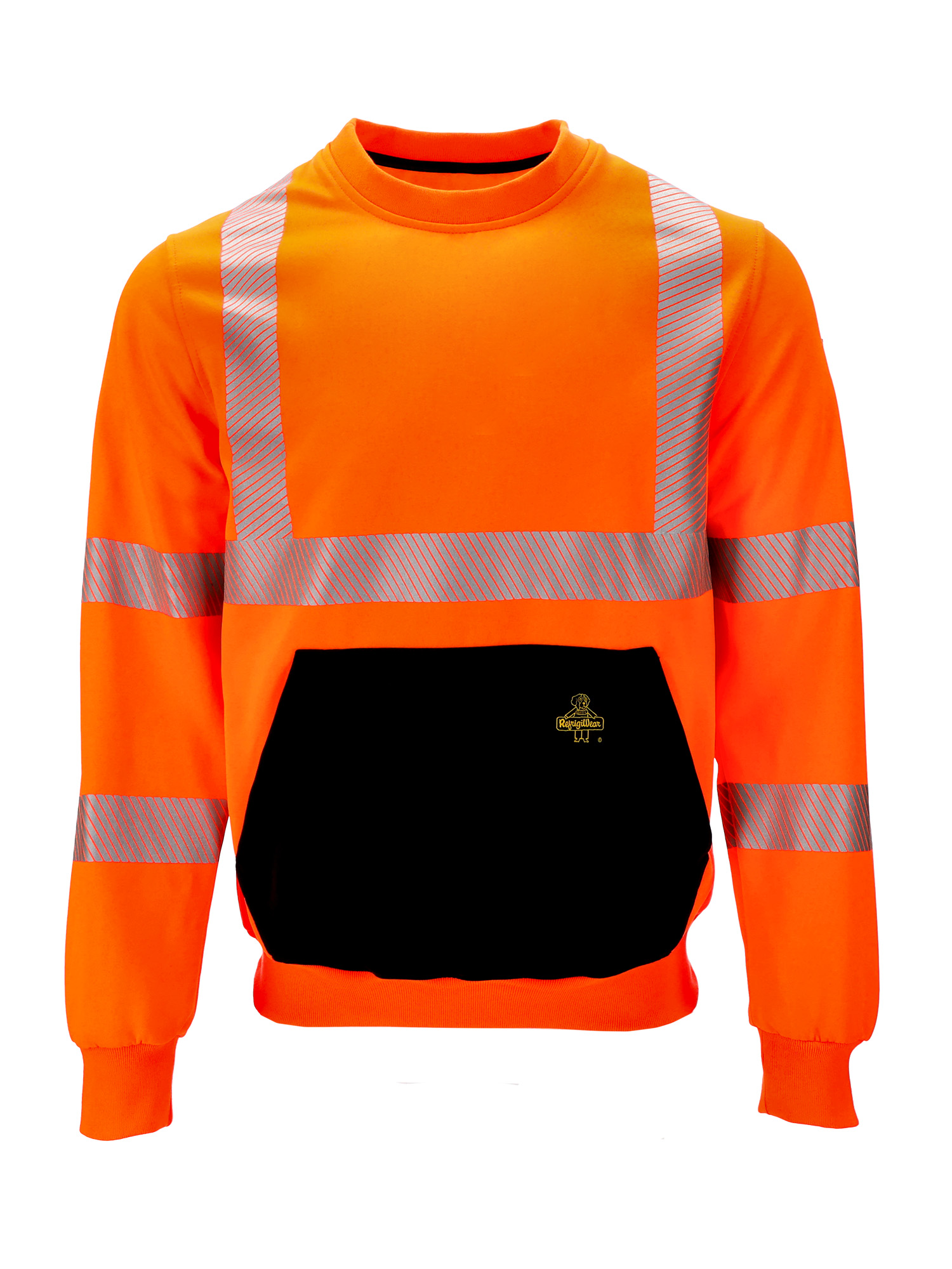 RefrigiWear HiVis Crewneck Sweatshirt Orange Fit: Big & Tall 2XL