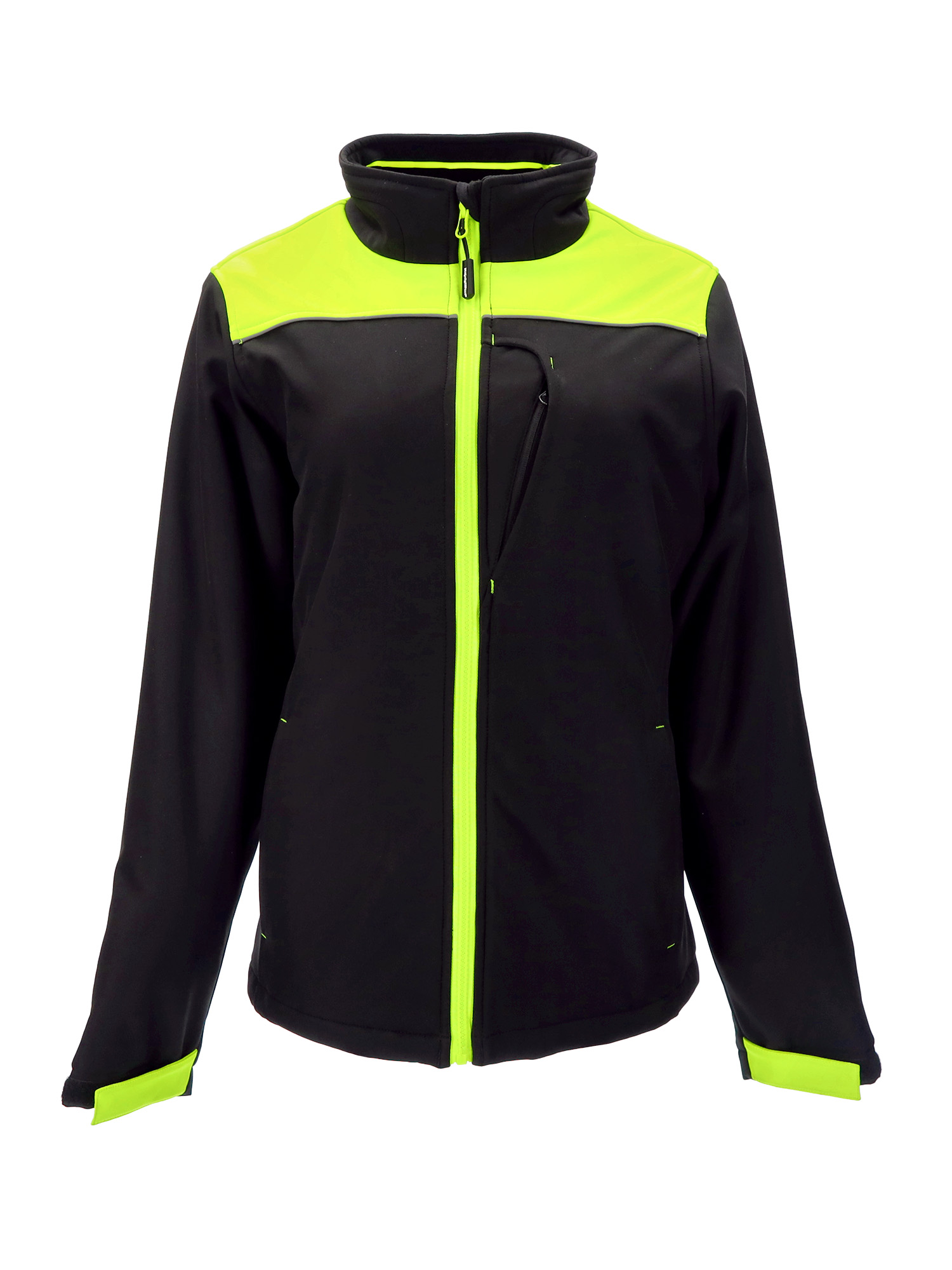 RefrigiWear Women's Two-Tone HiVis Insulated Softshell Jacket Lime/Black 2XL