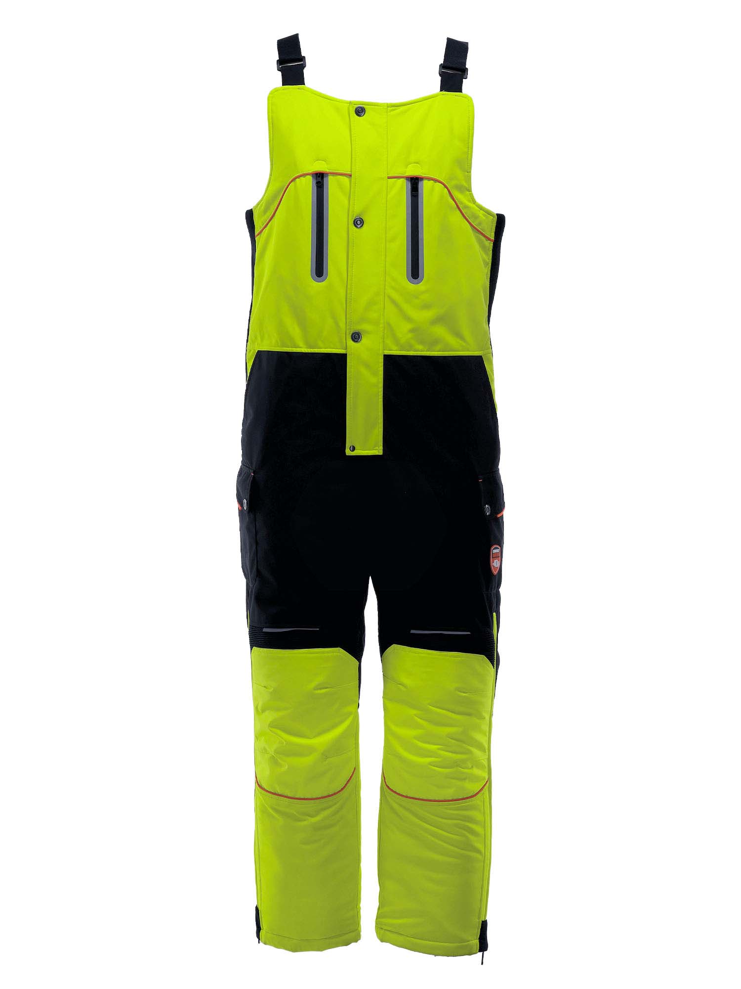 RefrigiWear HiVis PolarForce Bib Overalls Waterproof Black/Lime Fit: Big & Tall S