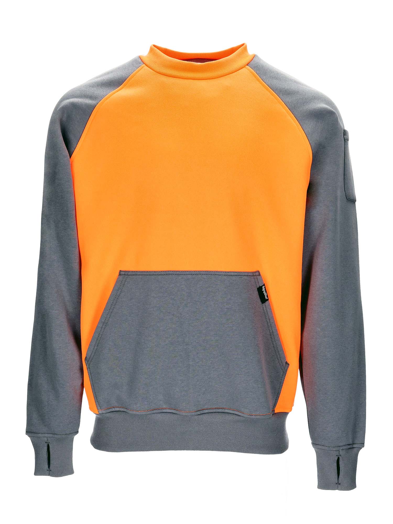 RefrigiWear Two-Tone HiVis Crewneck Sweatshirt Charcoal/Orange Fit: Big & Tall XL