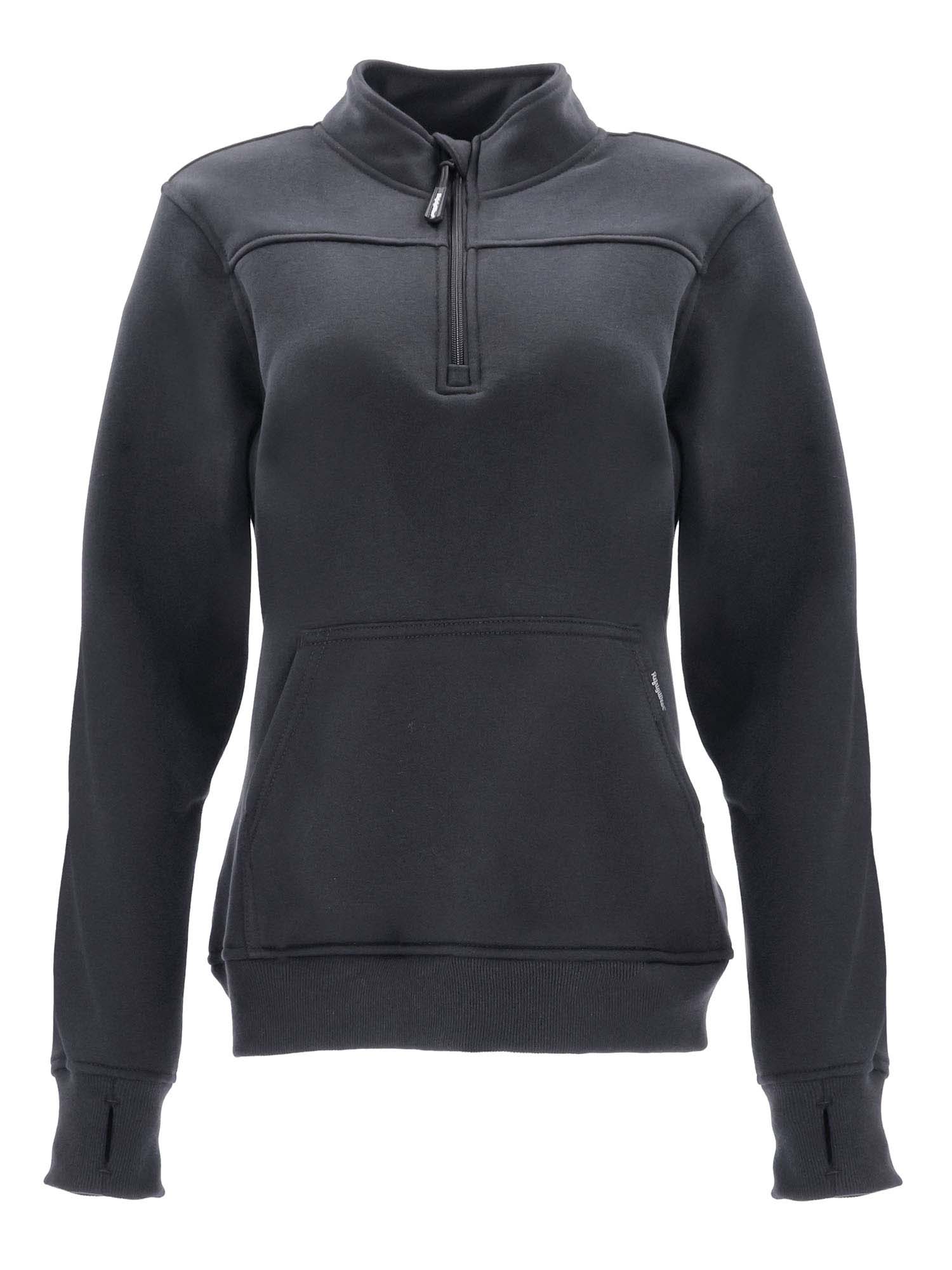 RefrigiWear Women's Quarter-Zip Fleece Sweatshirt Black S