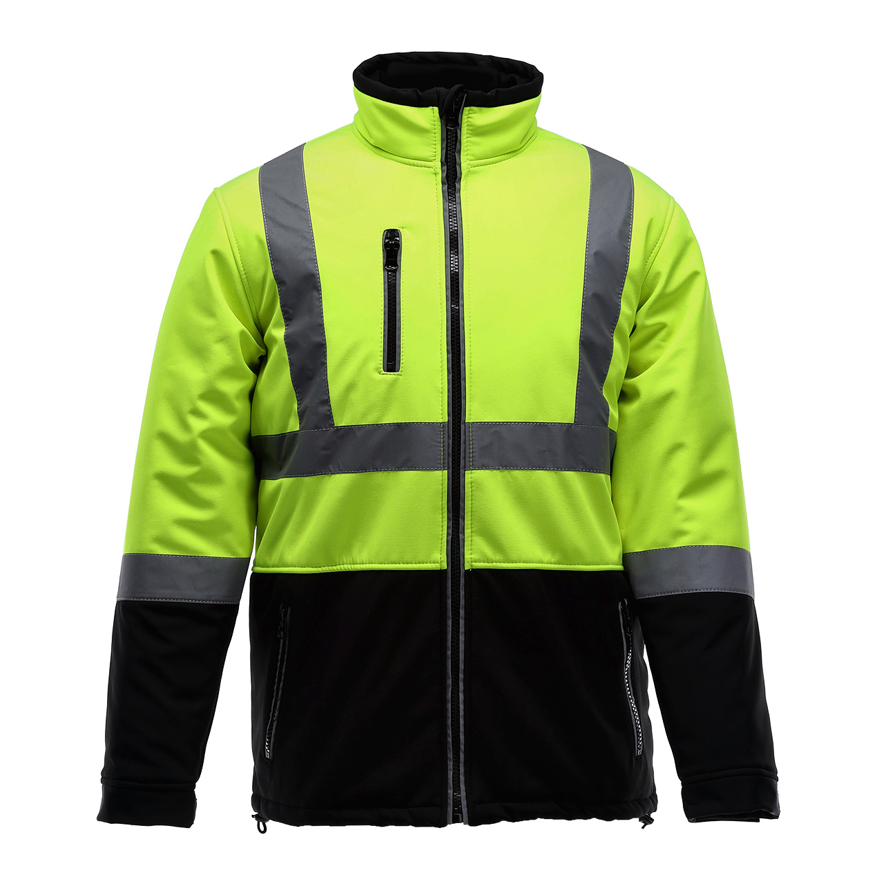 Samco Hi-Vis Reflective Softshell Freezer Jacket | Black/Lime | S