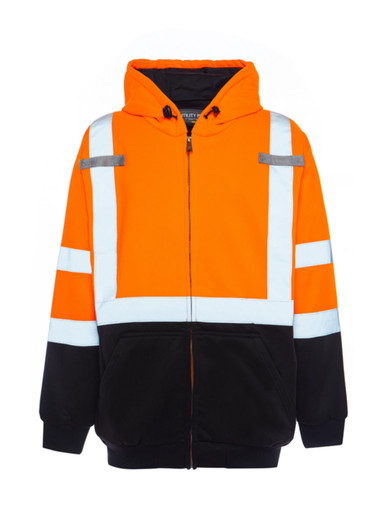 Avaska HiVis Softshell Full Zip Hoodie | Orange/Black | L