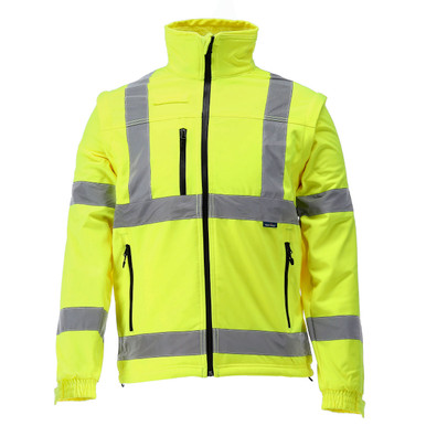 Avaska 2-in-1 HiVis Softshell Jacket | Waterproof | Lightweight | Lime | L
