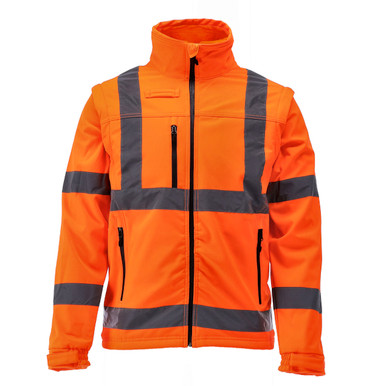 Avaska 2-in-1 HiVis Softshell Jacket | Waterproof | Lightweight | Orange | L