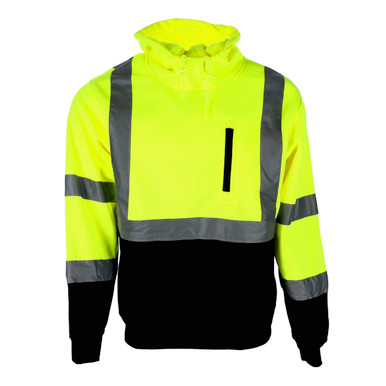 Avaska HiVis Two-Tone Hooded Pullover Sweatshirt | Lime/Black | 2XL