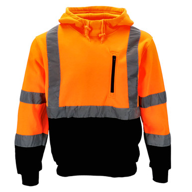 Avaska HiVis Two-Tone Hooded Pullover Sweatshirt | Orange/Black | L
