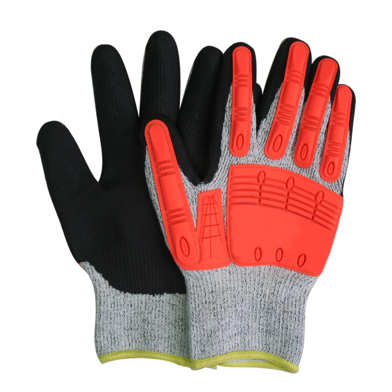 Samco Hi-Vis TPR Impact Pro Knit Glove (Pair) | Gray/Orange | S