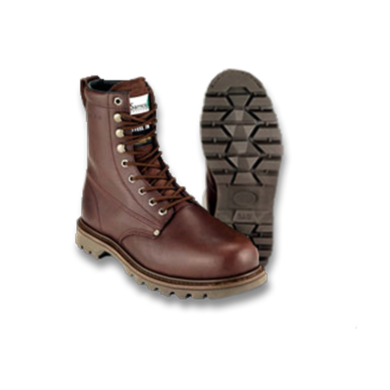 Samco Steel Toe Leather Boot | Brown | 8