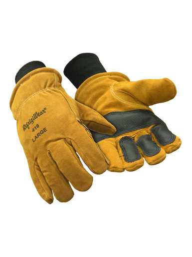 RefrigiWear Double Insulated Cowhide Leather Glove | Waterproof | Gold | Ragg Wool/Leather | XL