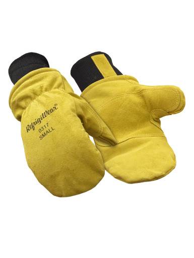 RefrigiWear Insulated Leather Mitt Gold L