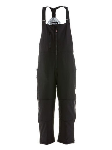 RefrigiWear Insulated Softshell Bib Overalls | Lightweight | Black/Charcoal | Fit: Big & Tall | 100% Polyester | S