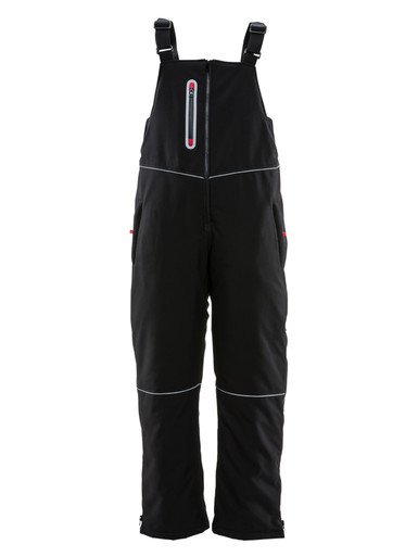 RefrigiWear Women's Insulated Softshell Bib Overalls | Waterproof | Black | 100% Polyester | XL