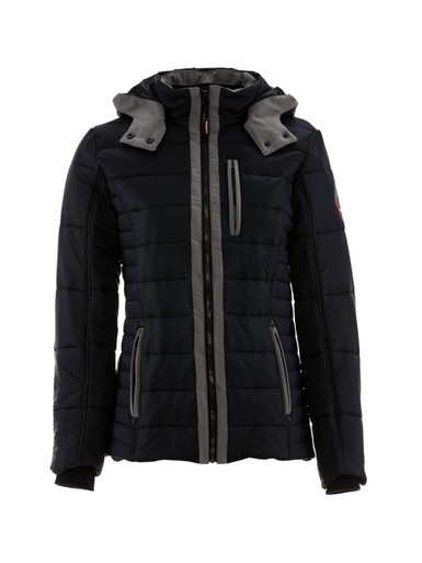 RefrigiWear Women's Pure-Soft Puffer Jacket | Black/Charcoal | S