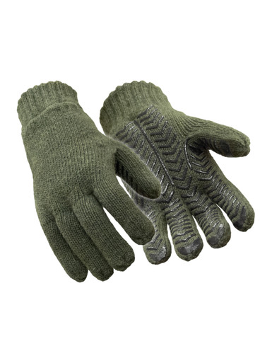 RefrigiWear Insulated Wool Grip Glove | Green | Ragg Wool/Fleece | L