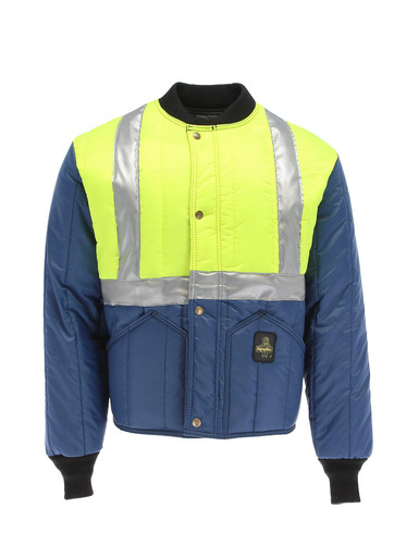 RefrigiWear HiVis Cooler Wear™ Jacket | Lightweight | Lime/Navy | Fit: Big & Tall | Ragg Wool/Polyester/Nylon | 2XL