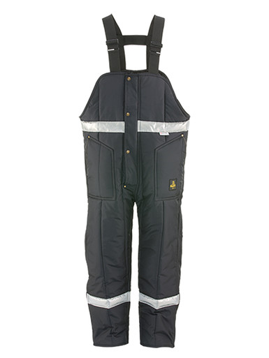 RefrigiWear Iron-Tuff® Enhanced Visibility Bib Overalls | Navy | Fit: Big & Tall | Ragg Wool/Polyester/Nylon | 2XL