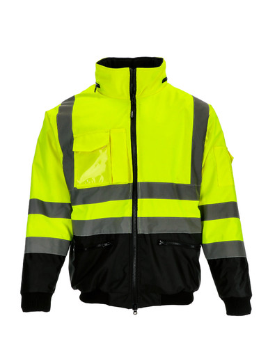 HiVis Waterproof Bomber Jacket - Weather Protection