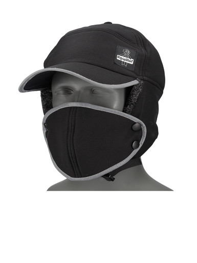 RefrigiWear Trapper Hat with Mask Black One-Size