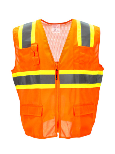 RefrigiWear Orange Safety Vest | Fit: Big & Tall | Ragg Wool/Fabric | 2XL
