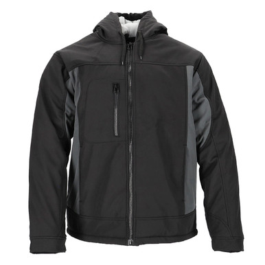 RefrigiWear Hooded Softshell -20 Freezer Jacket #F405J | Black/Charcoal | Ragg Wool | L