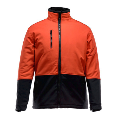 RefrigiWear Hi-Vis Orange Softshell Freezer Jacket #HV35J | Black/Orange | Ragg Wool | 2XL