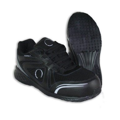 RefrigiWear #B24 Women's 4" ASTM Composite Safety Toe Tennis Shoe | Waterproof | Black | Ragg Wool/Leather/Nylon | 5.5