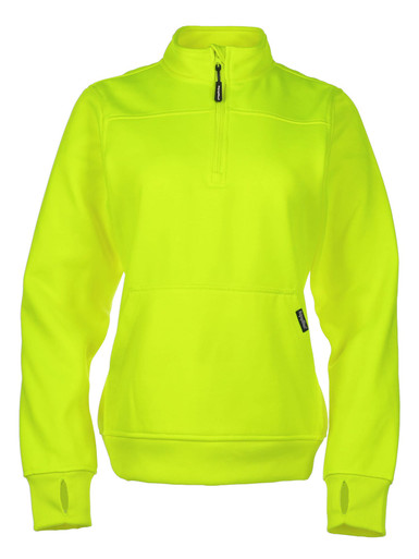Women's HiVis Quarter-Zip Fleece Sweatshirt (8582HV) | RefrigiWear