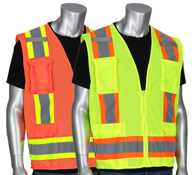 Avaska HiVis Mesh Contrast Vest | Orange/Black | 2XL
