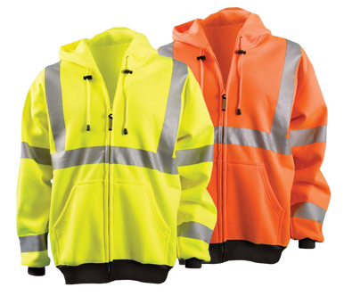 Avaska HiVis Hooded Full-Zip Sweatshirt | Lime/Black | L