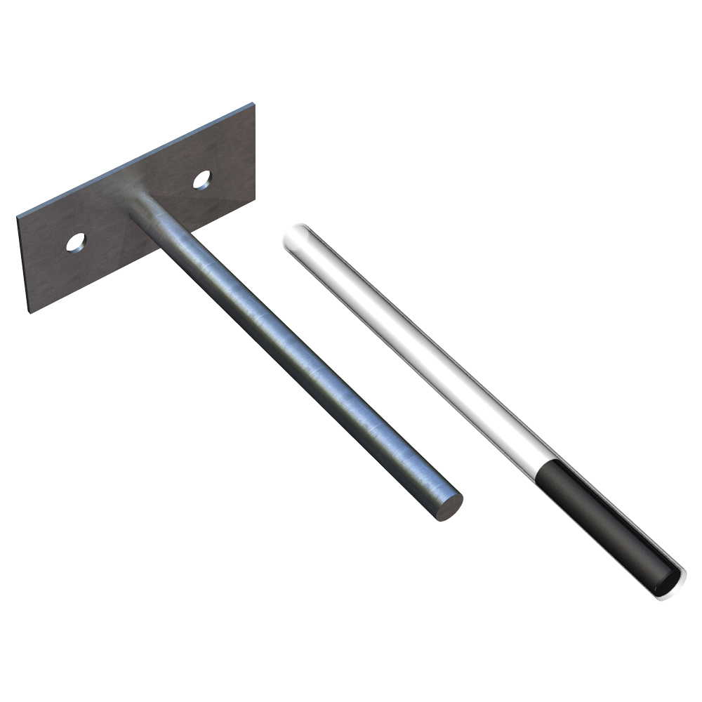 PTA 420 HS partition top anchor shown with clear PTA-Tube with foam filler