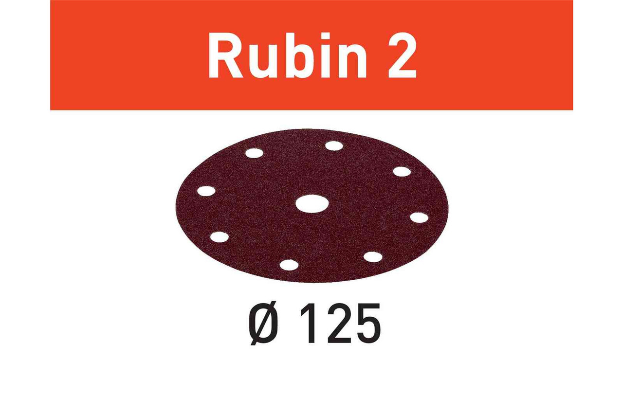 Abrasive sheet Rubin 2 STF D125/8 P100 RU2/50 Pack