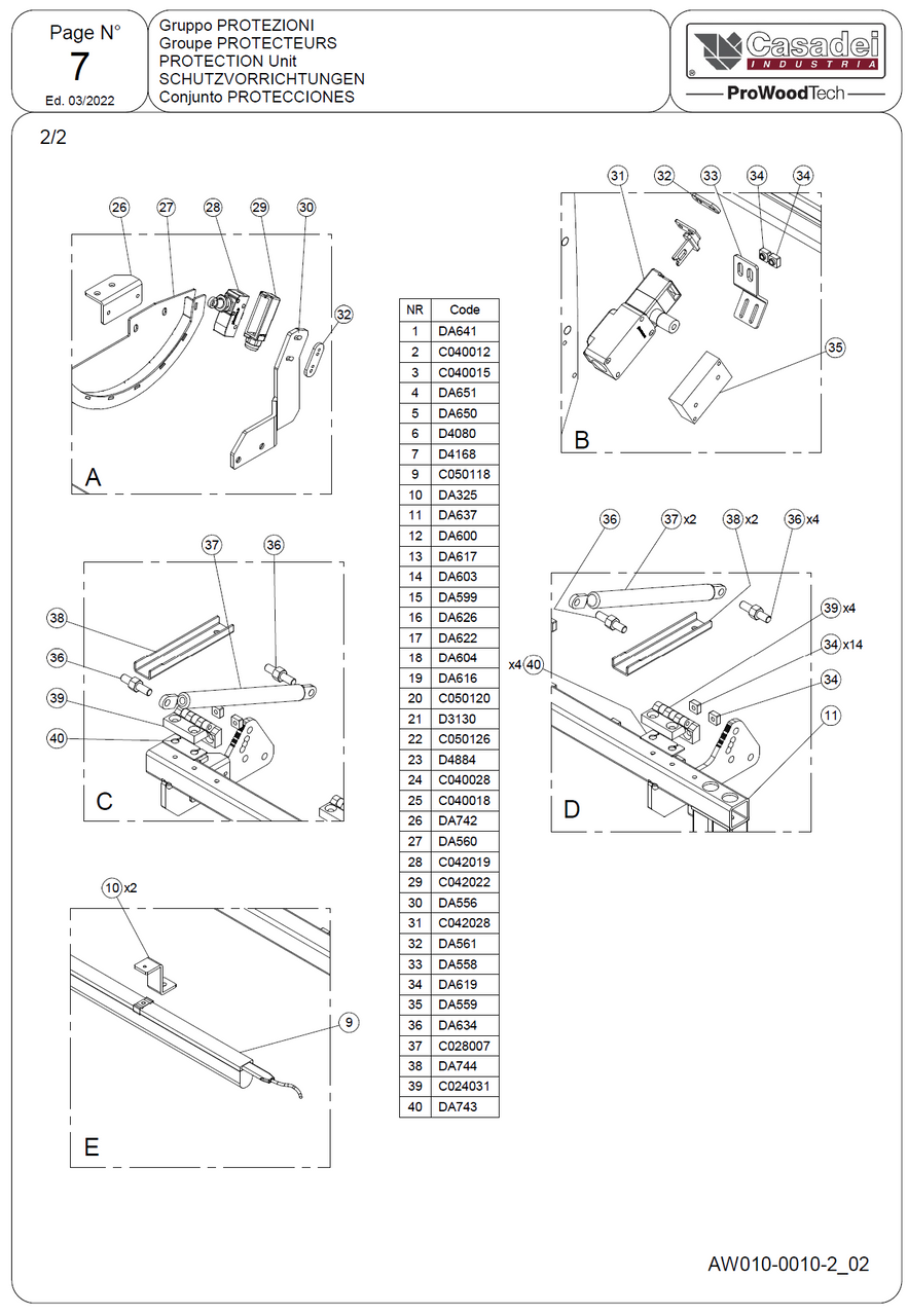 Casadei E450 PM Edgebander Parts Catalog (PDF Download)