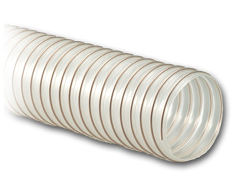 8" D x 10' L Flexaust Medium Duty Dust Hose (Clear)