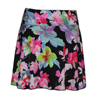 Flared Skort in Neon Frangipani Print