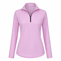 Long Sleeve Golf Top in Pink