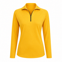 Women's Long Sleeve Golf Top in Golden Yellow