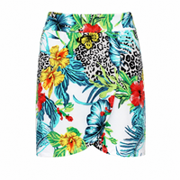 Wrap Style Golf Skort in Caribbean Print