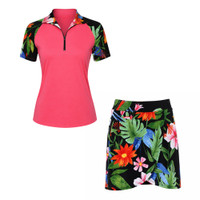Golf Outfit in Peach & Jungle Print