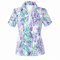 Short Sleeve Golf Top in Gardenia Print