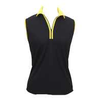 Sleeveless Golf Shirt in Black and Yellow