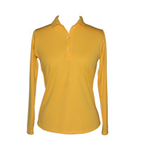 Button Up Long Sleeve Golf Top (Navy, Mango, Peach)