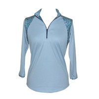 Light Blue Golf Top with Kaleidoscope Insert