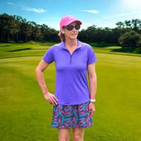 Short Sleeve Summer Top in Cornflower Blue